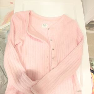 Justice Pink Classic Ribbed Cardigan